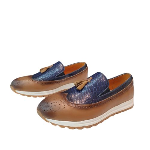 Basket en Luxe en Cuir-Homme