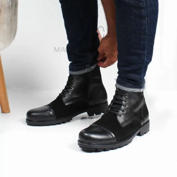 boots hommes  Cuir noir